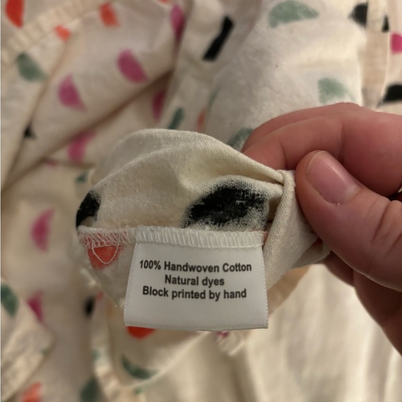 PO-EM Short-Sleeved Buttondown Top in Colormoons Blockprint Pattern - Picture 5 of 6